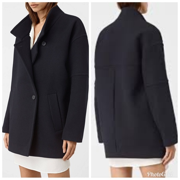 allsaints meade torto coat